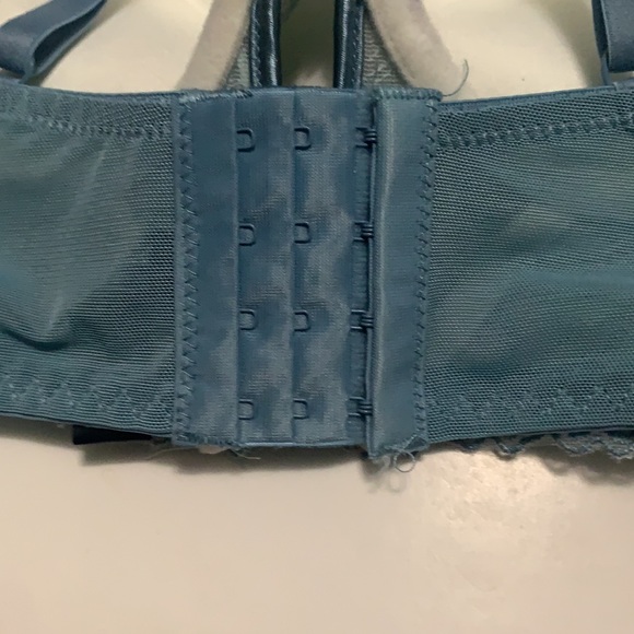 Pale Blue Floral Lace Longline Underwire Bra 34 B - Picture 4 of 5